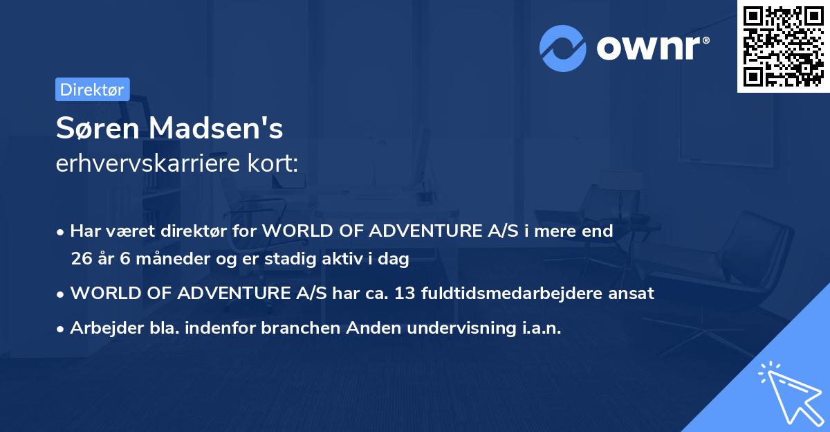 Søren Madsen's erhvervskarriere kort