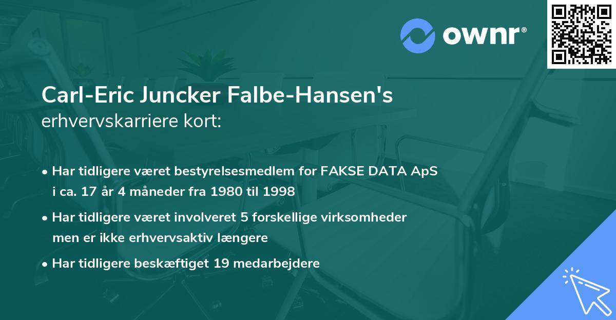 Carl-Eric Juncker Falbe-Hansen's erhvervskarriere kort