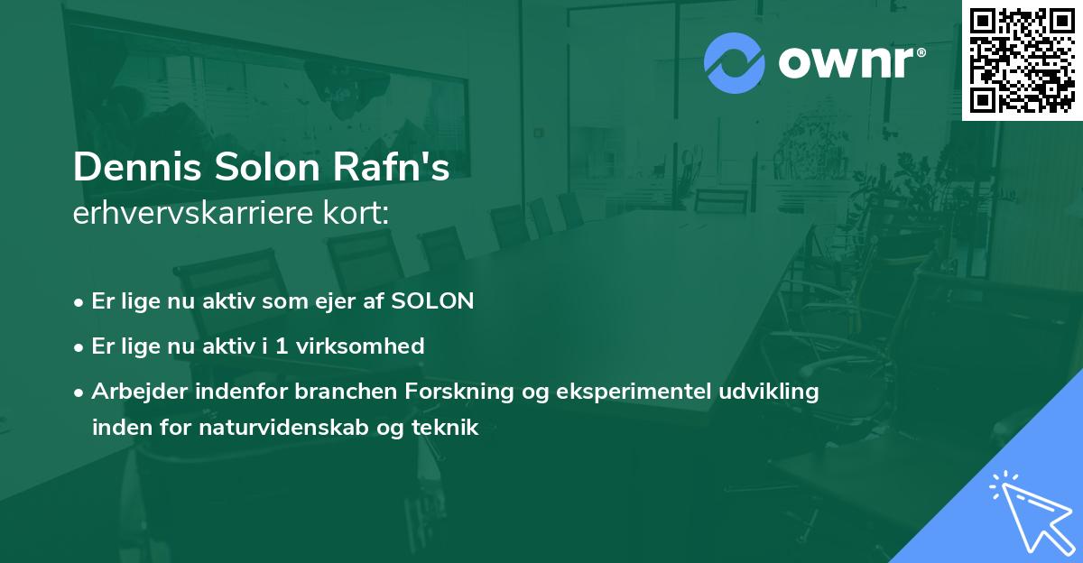 Dennis Solon Rafn's erhvervskarriere kort