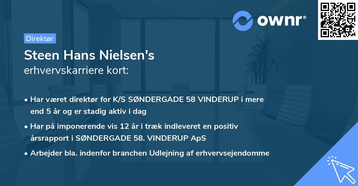 Steen Hans Nielsen's erhvervskarriere kort
