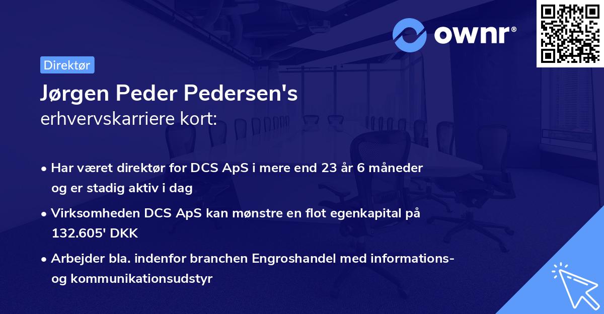 Jørgen Peder Pedersen's erhvervskarriere kort