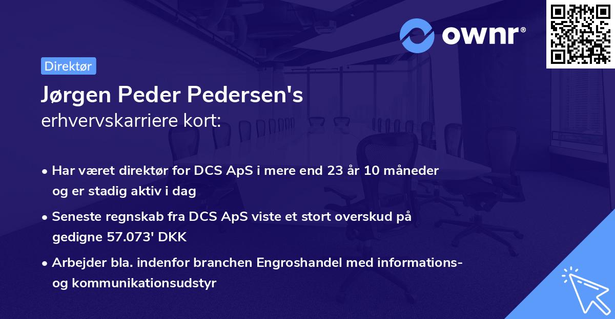 Jørgen Peder Pedersen's erhvervskarriere kort