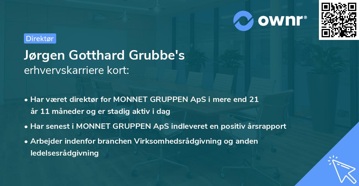 Jørgen Gotthard Grubbe's erhvervskarriere kort