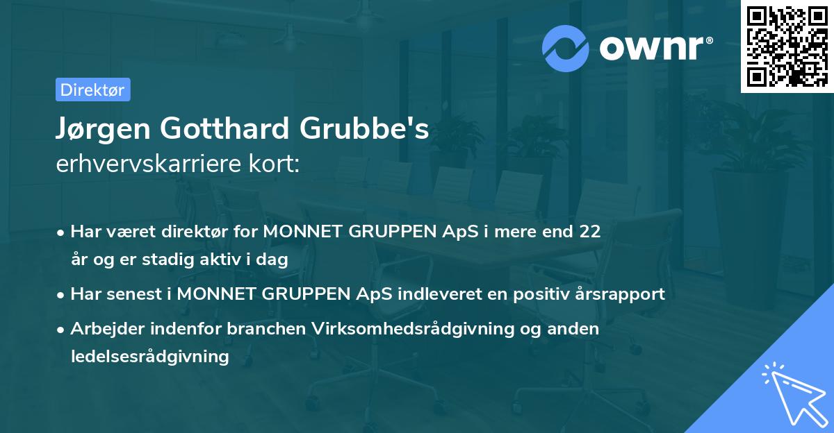 Jørgen Gotthard Grubbe's erhvervskarriere kort