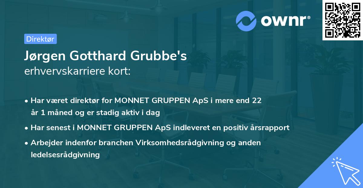 Jørgen Gotthard Grubbe's erhvervskarriere kort