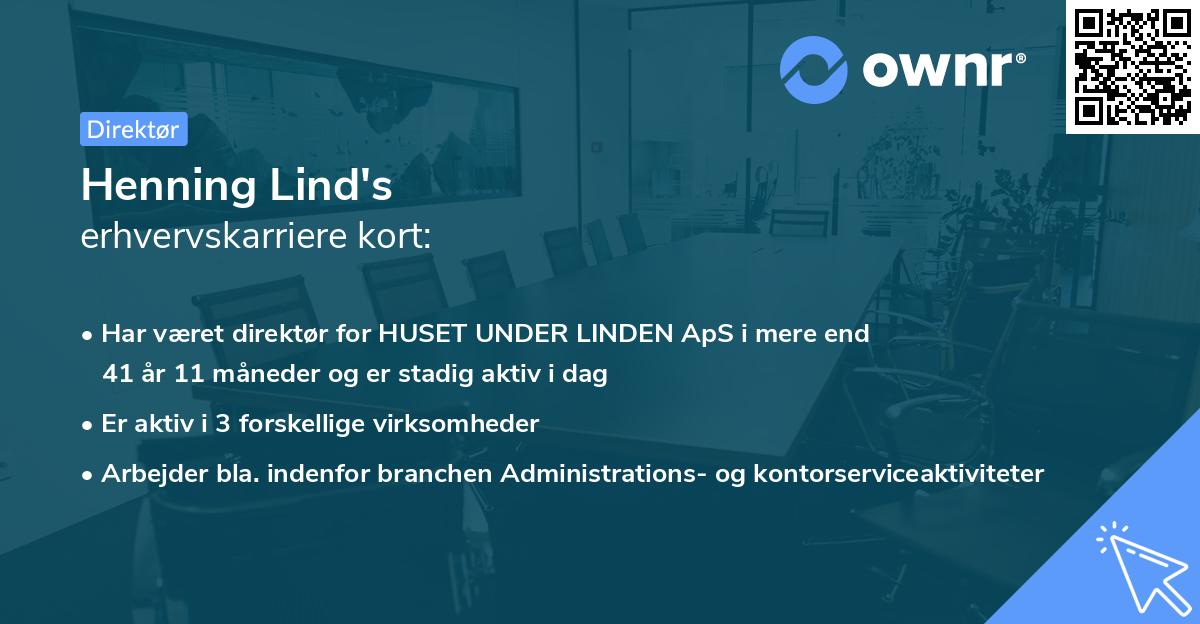 Henning Lind's erhvervskarriere kort