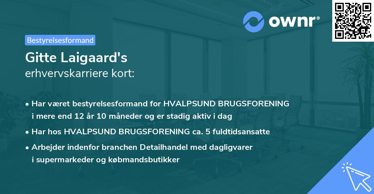 Gitte Laigaard's erhvervskarriere kort