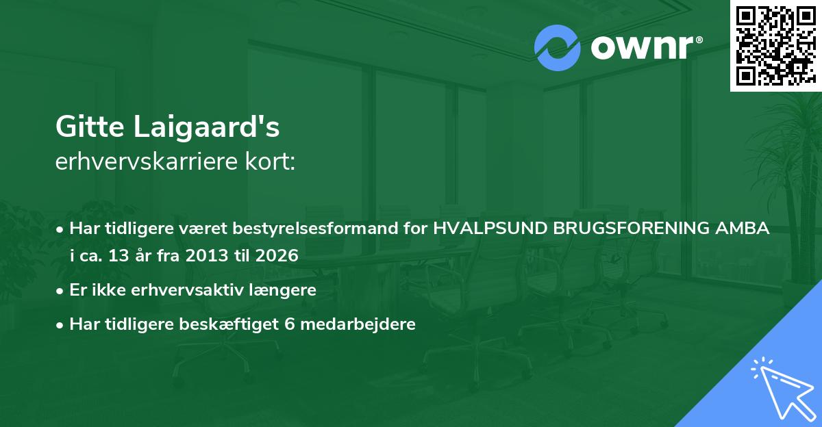 Gitte Laigaard's erhvervskarriere kort