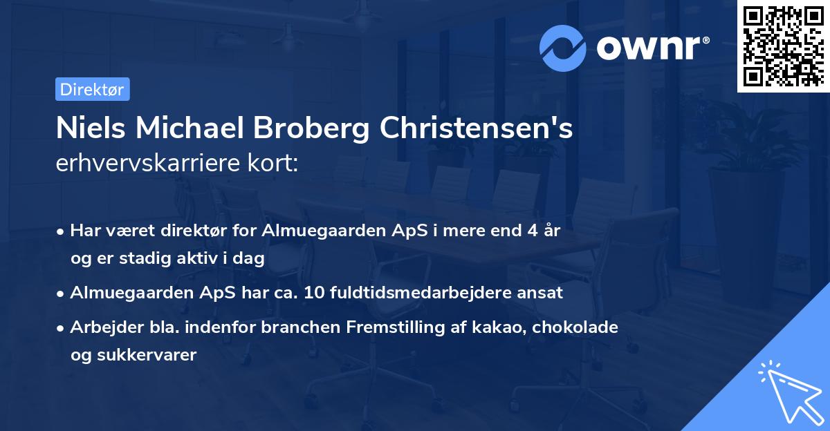 Niels Michael Broberg Christensen's erhvervskarriere kort