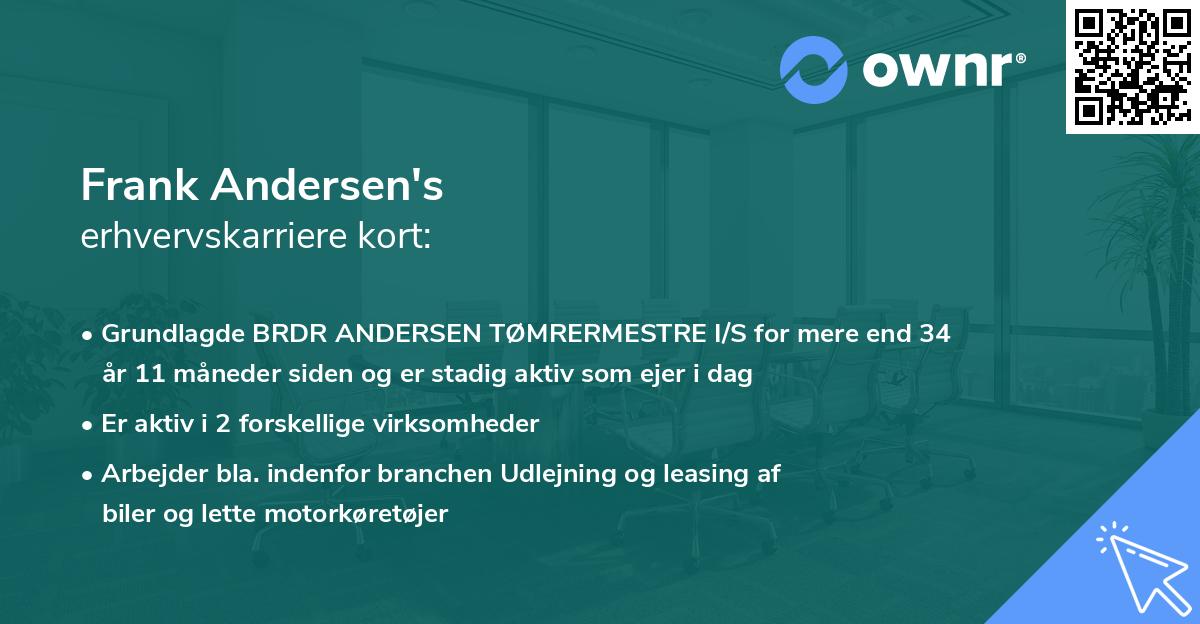Frank Andersen's erhvervskarriere kort