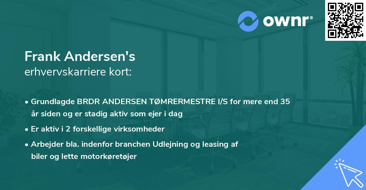 Frank Andersen's erhvervskarriere kort