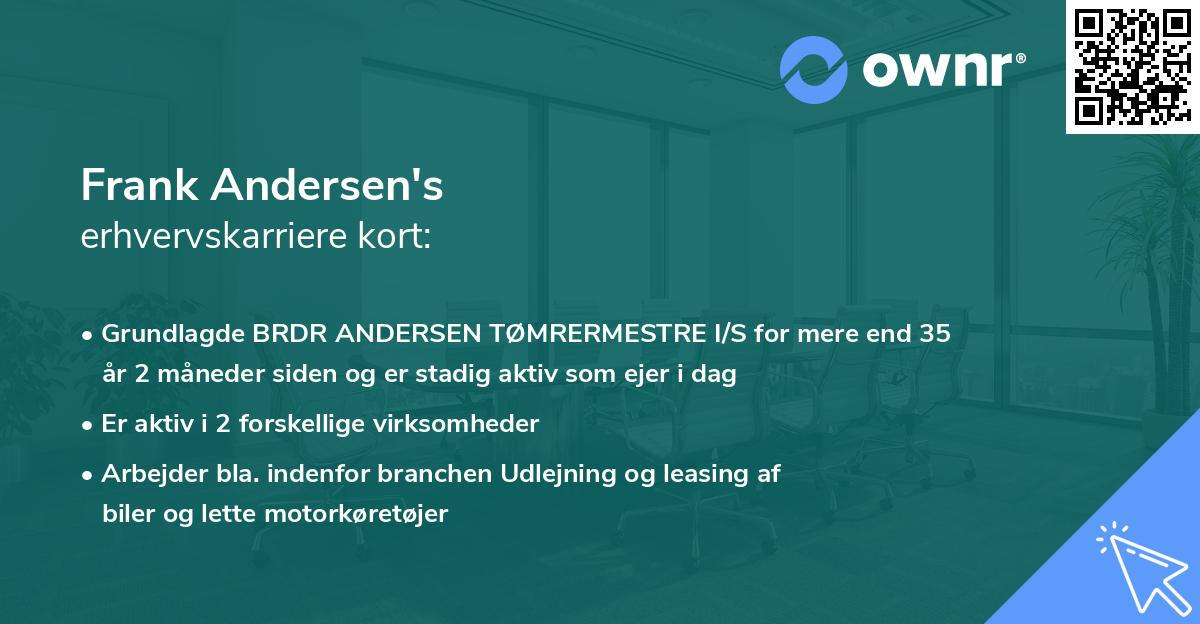 Frank Andersen's erhvervskarriere kort