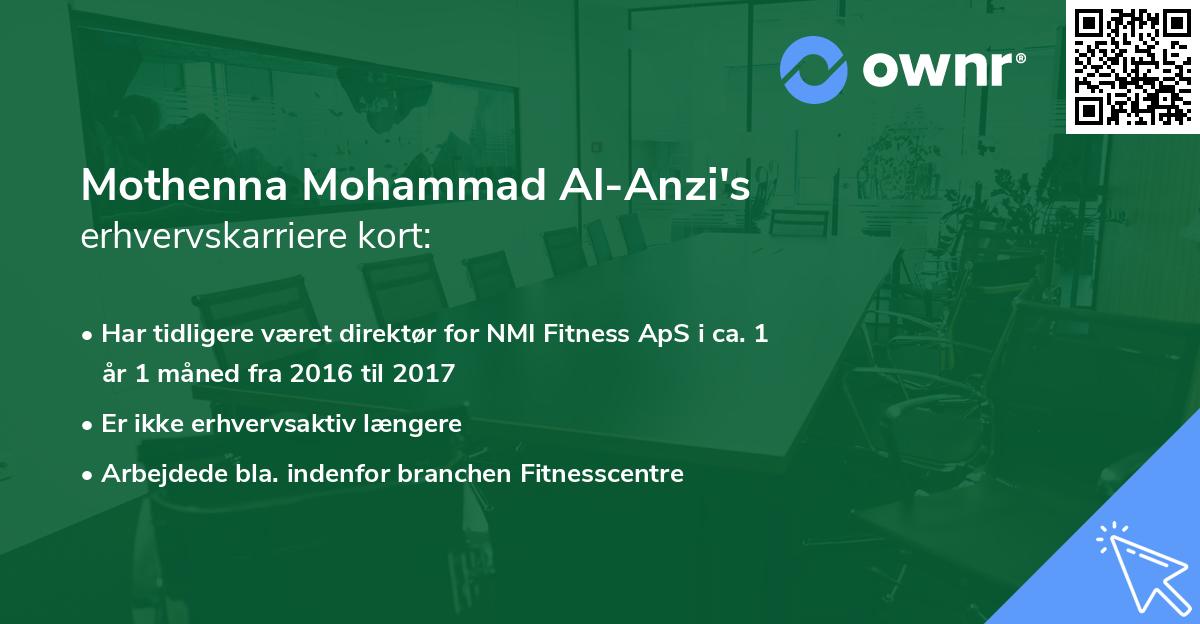 Mothenna Mohammad Al-Anzi's erhvervskarriere kort