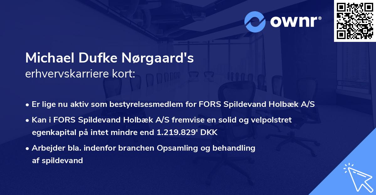 Michael Dufke Nørgaard's erhvervskarriere kort