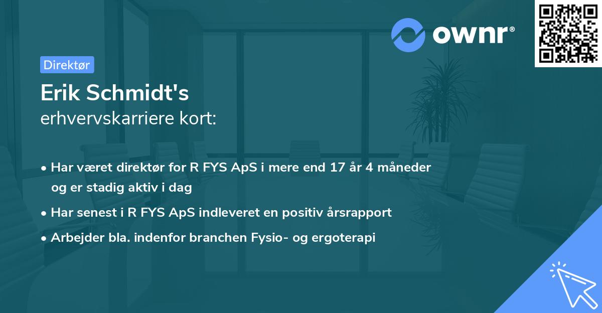 Erik Schmidt's erhvervskarriere kort