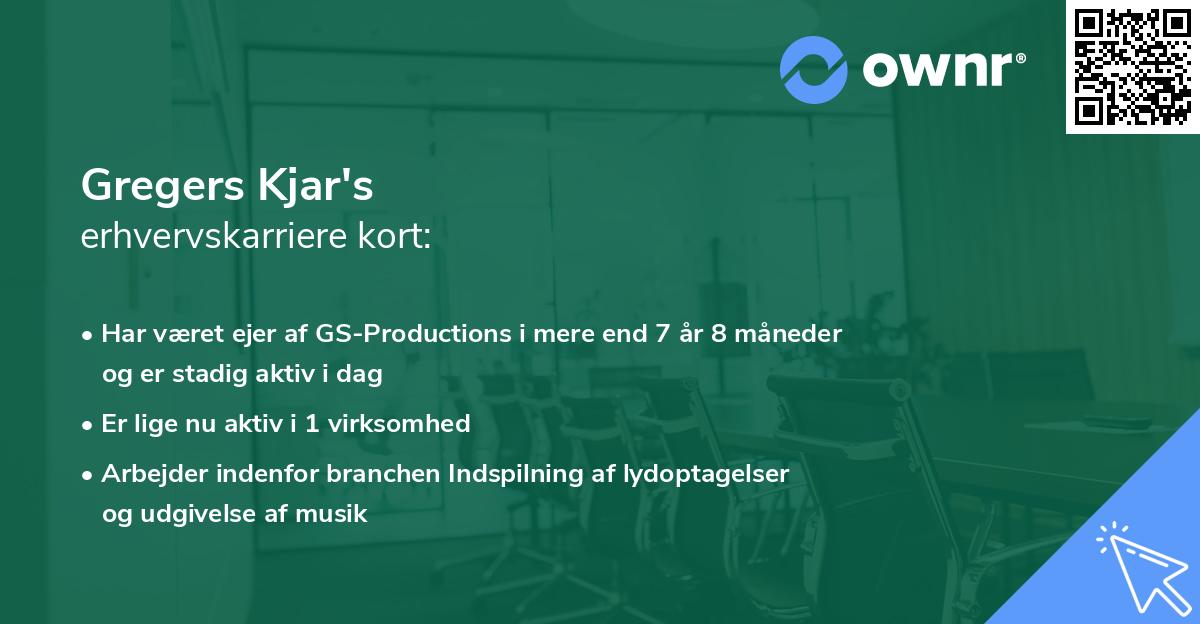 Gregers Kjar's erhvervskarriere kort