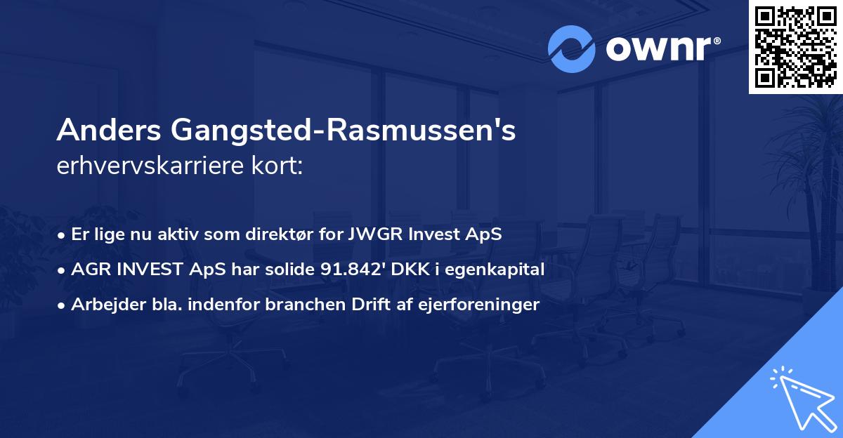 Anders Gangsted-Rasmussen's erhvervskarriere kort