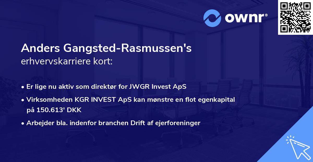 Anders Gangsted-Rasmussen's erhvervskarriere kort