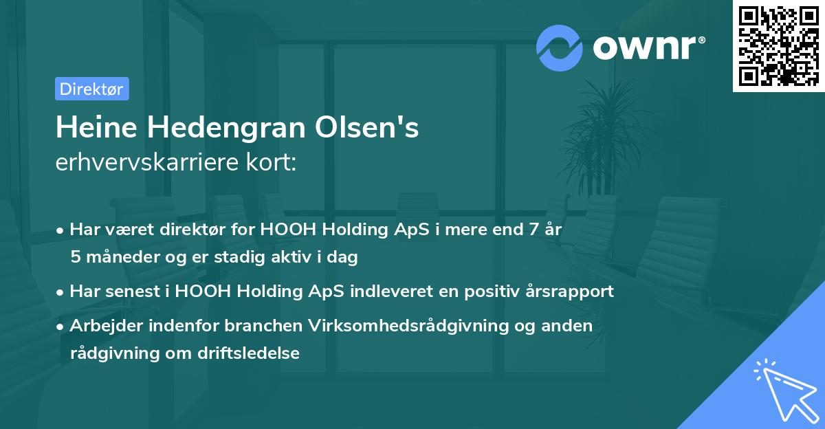 Heine Hedengran Olsen's erhvervskarriere kort