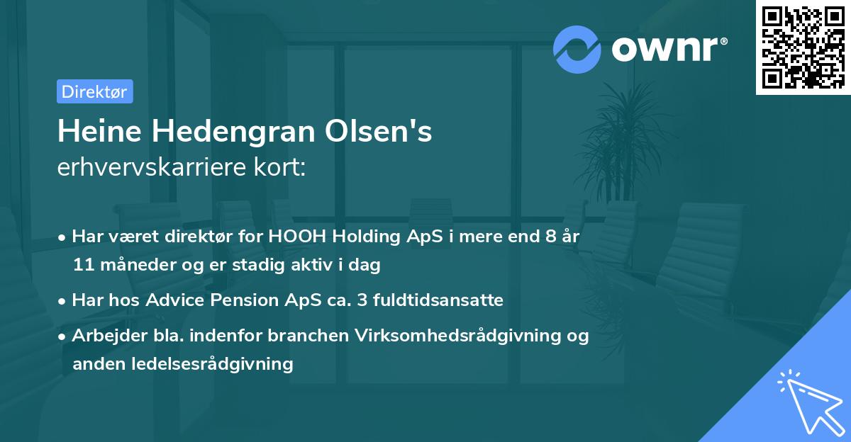 Heine Hedengran Olsen's erhvervskarriere kort