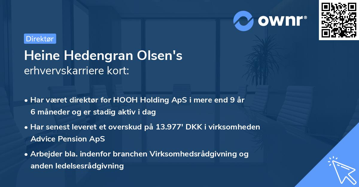 Heine Hedengran Olsen's erhvervskarriere kort