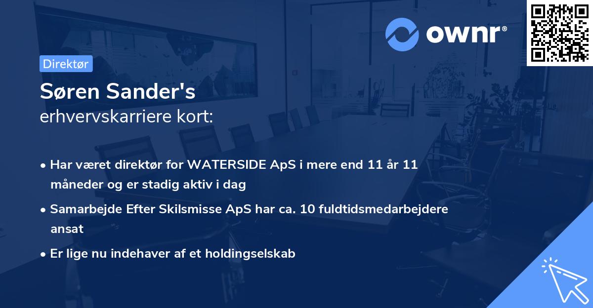 Søren Sander's erhvervskarriere kort