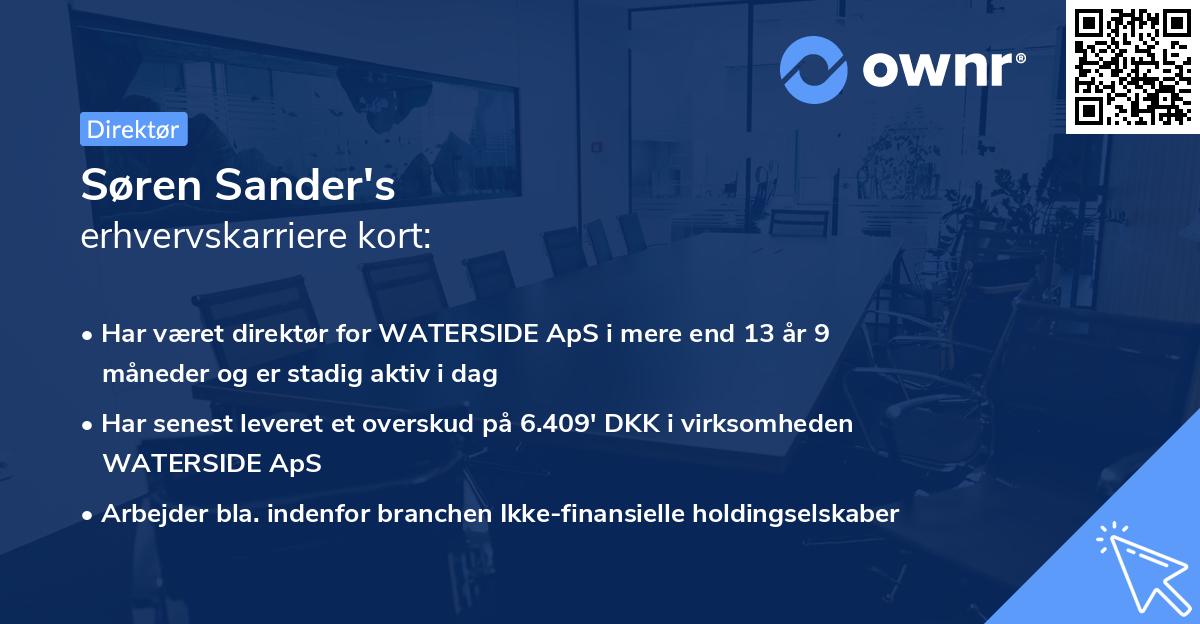 Søren Sander's erhvervskarriere kort