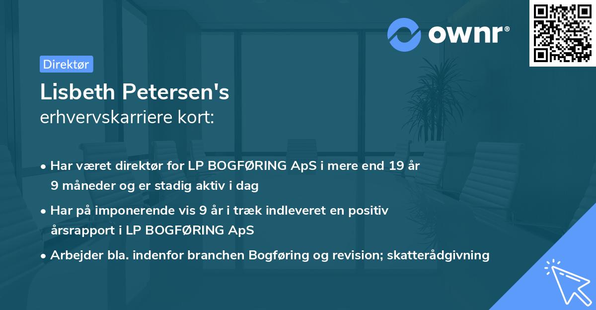 Lisbeth Petersen's erhvervskarriere kort