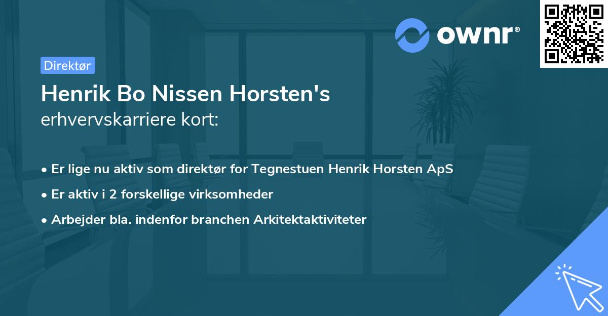 Henrik Bo Nissen Horsten's erhvervskarriere kort