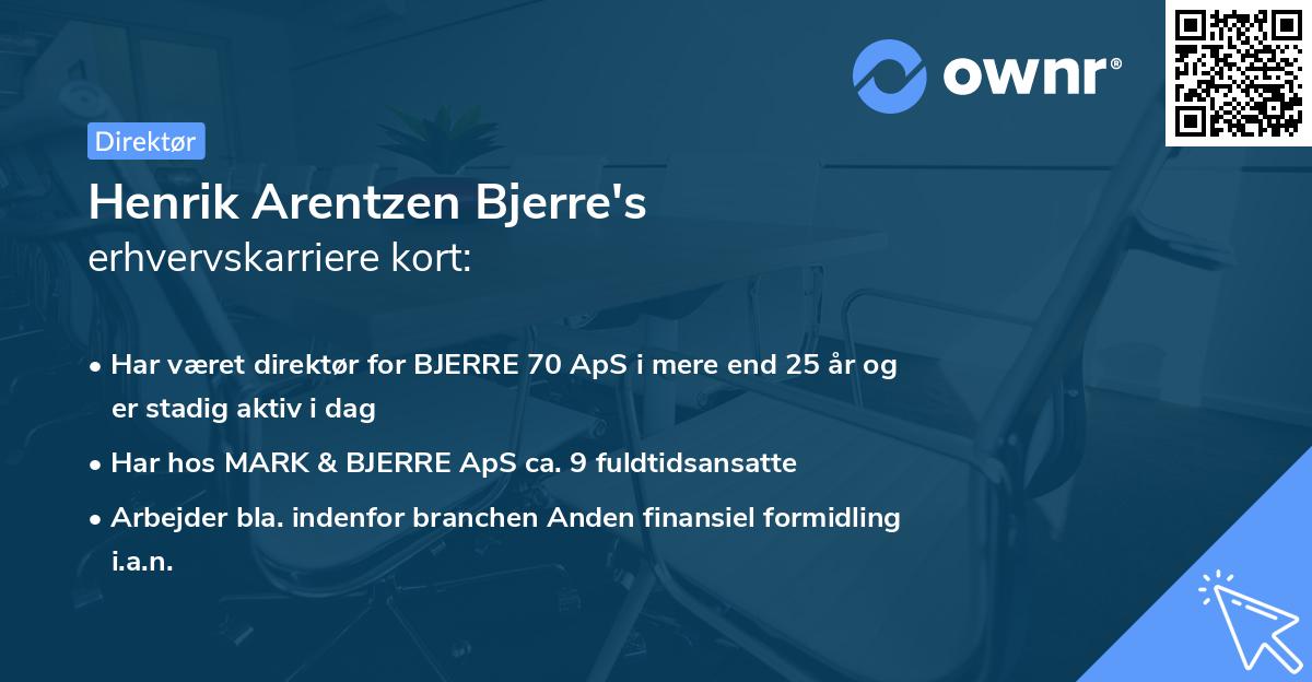 Henrik Arentzen Bjerre's erhvervskarriere kort