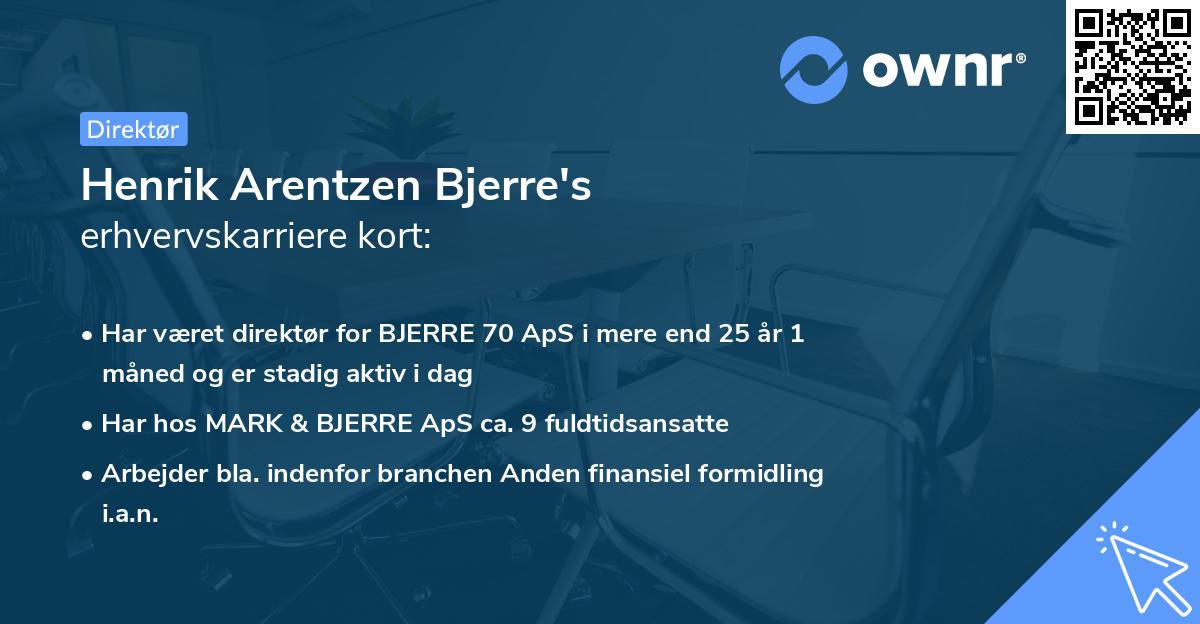 Henrik Arentzen Bjerre's erhvervskarriere kort