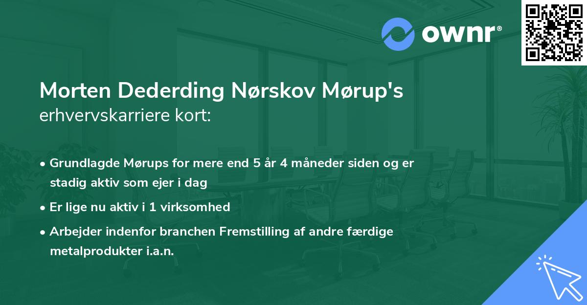 Morten Dederding Nørskov Mørup's erhvervskarriere kort