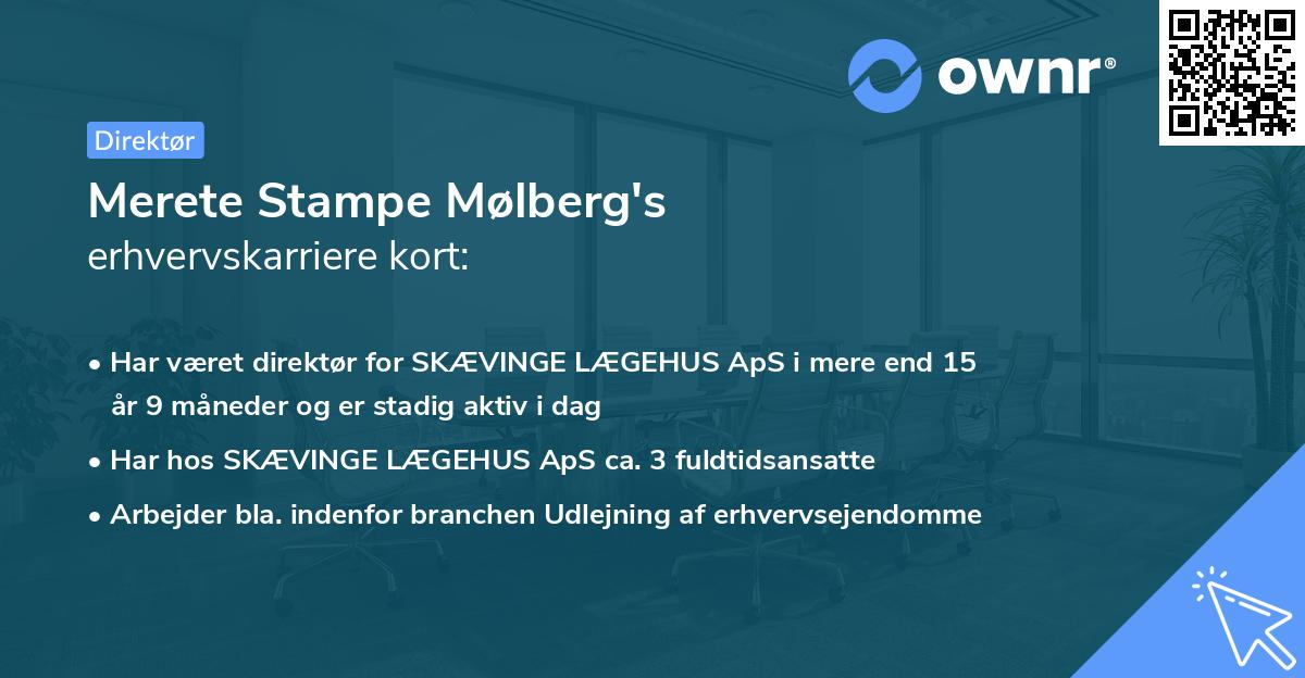 Merete Stampe Mølberg's erhvervskarriere kort