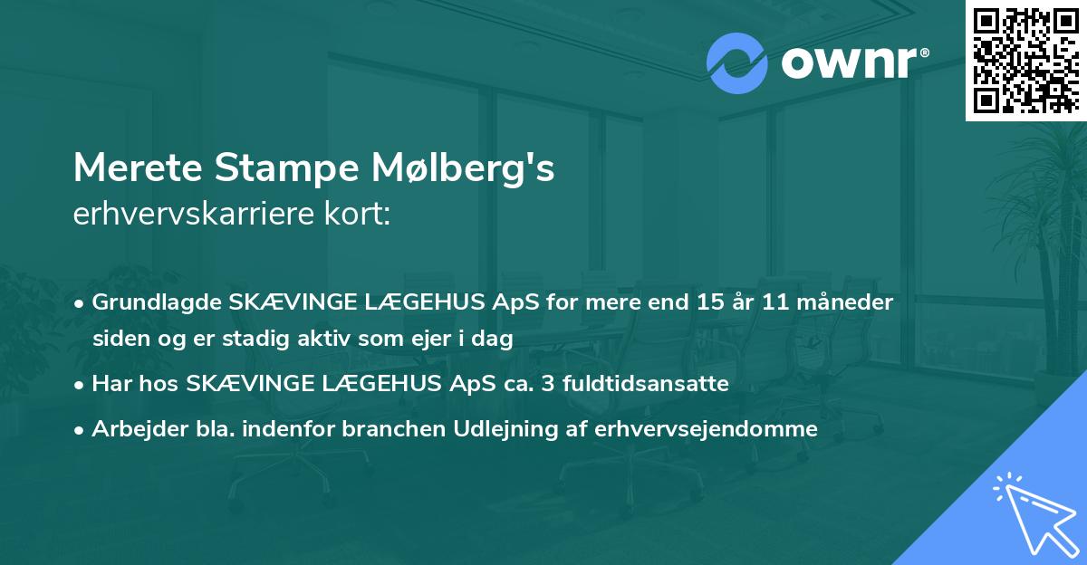 Merete Stampe Mølberg's erhvervskarriere kort