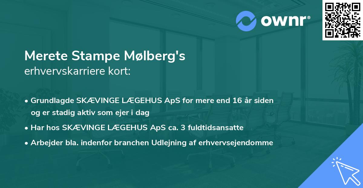 Merete Stampe Mølberg's erhvervskarriere kort