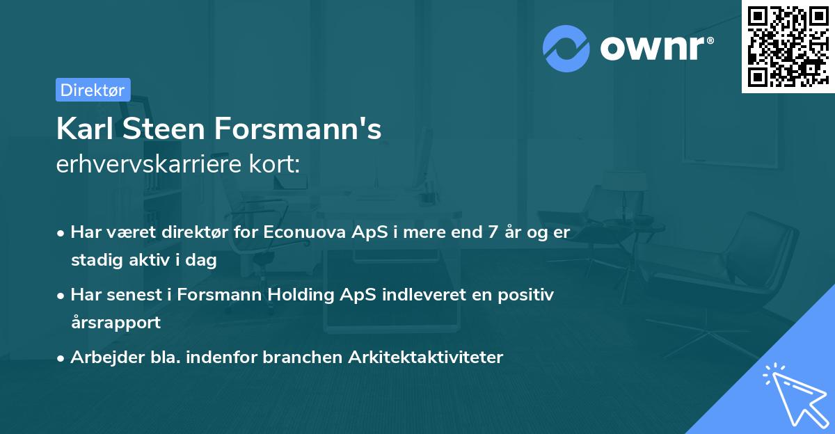 Karl Steen Forsmann's erhvervskarriere kort