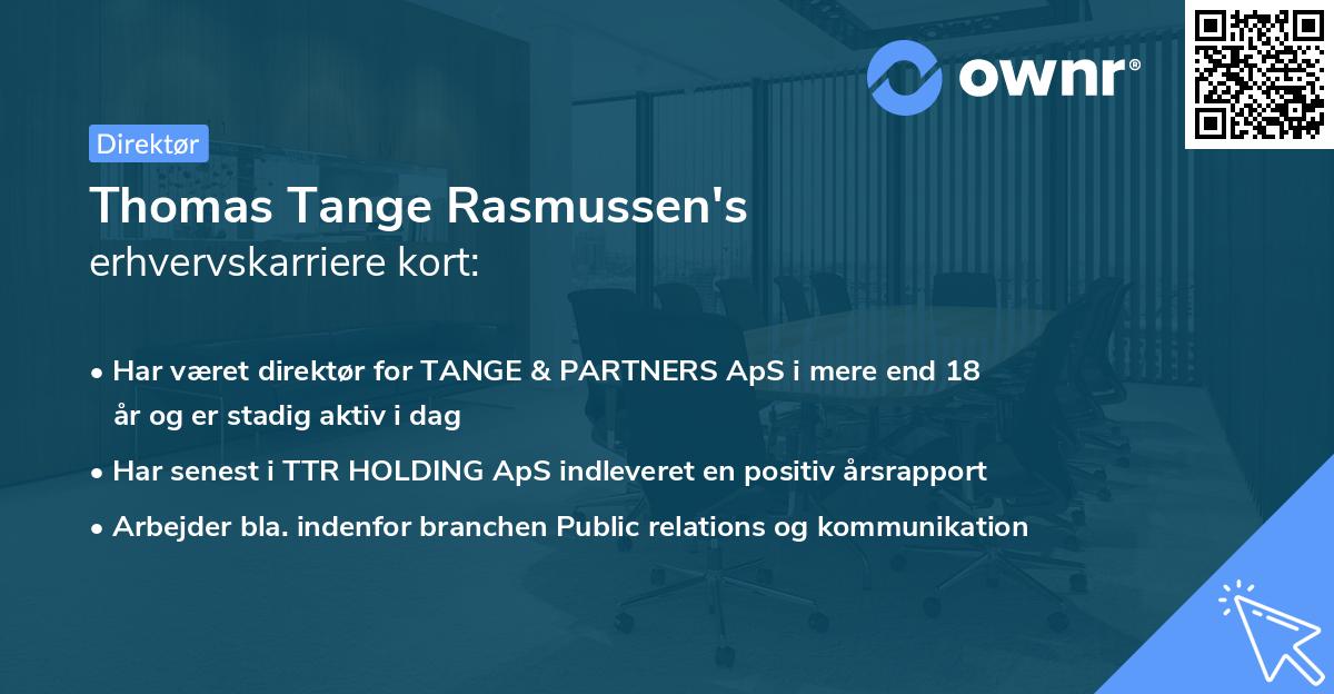 Thomas Tange Rasmussen's erhvervskarriere kort