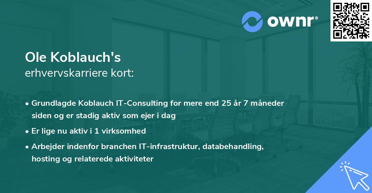 Ole Koblauch's erhvervskarriere kort