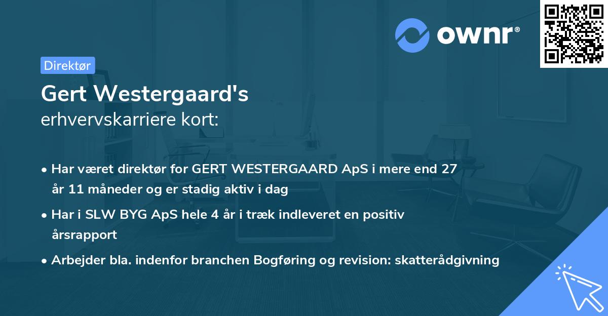 Gert Westergaard's erhvervskarriere kort