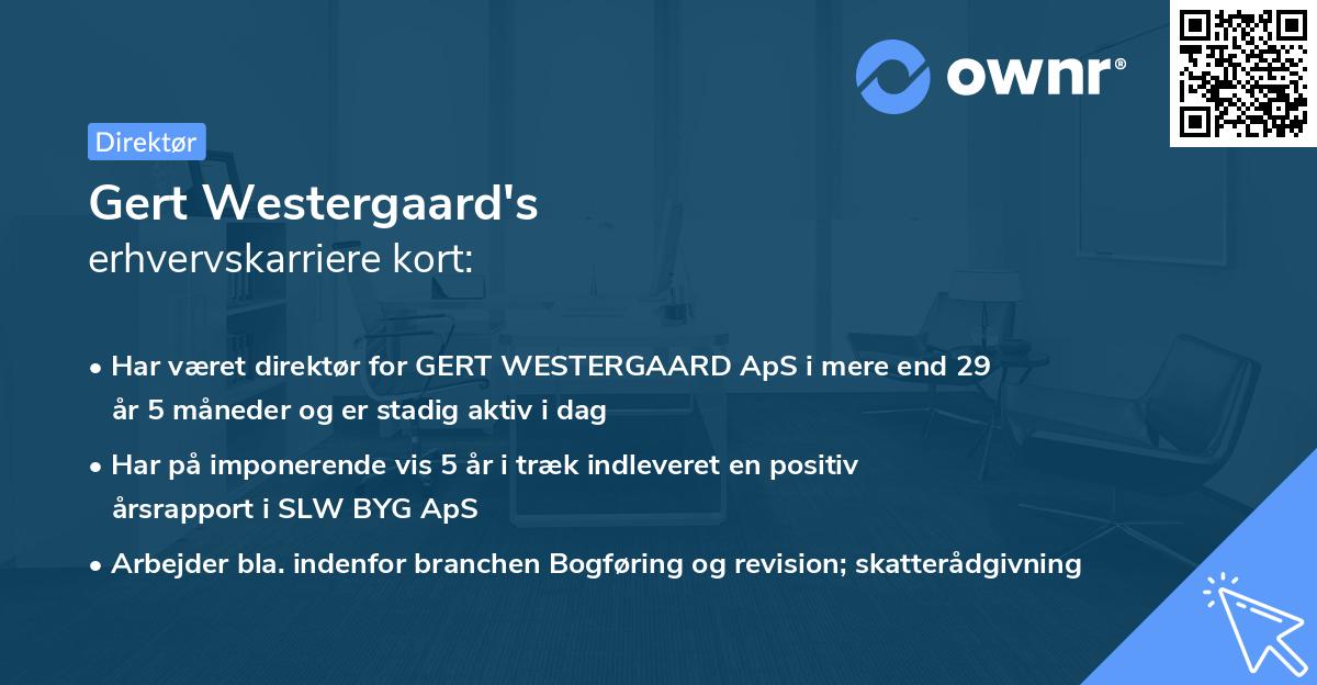 Gert Westergaard's erhvervskarriere kort