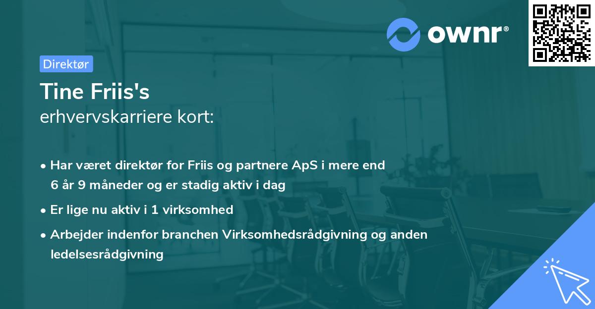 Tine Friis's erhvervskarriere kort