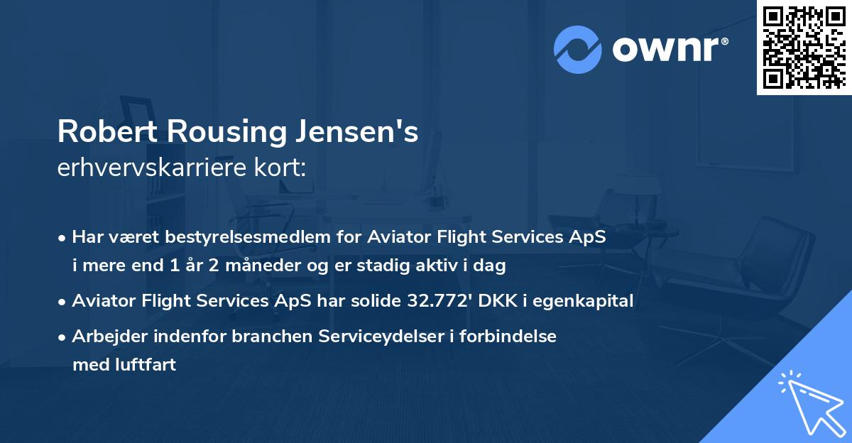 Robert Rousing Jensen's erhvervskarriere kort