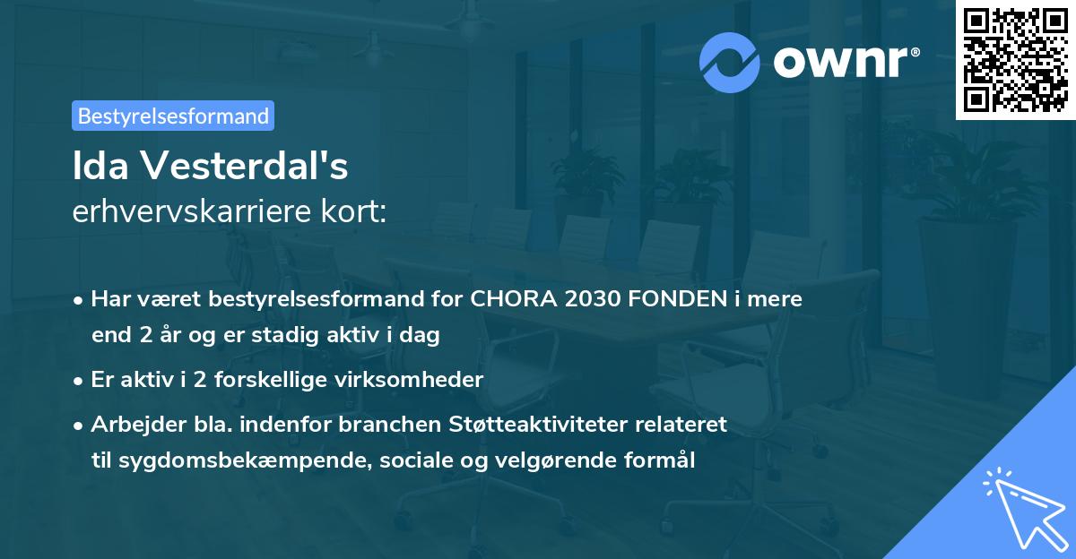 Ida Vesterdal's erhvervskarriere kort