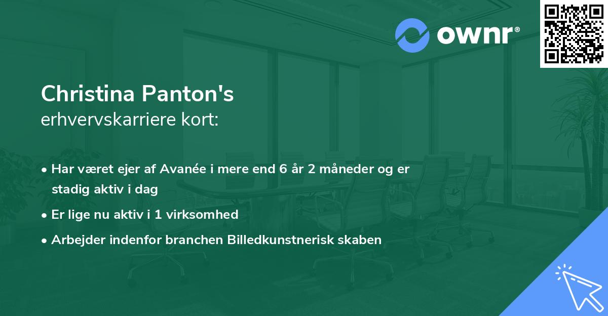 Christina Panton's erhvervskarriere kort