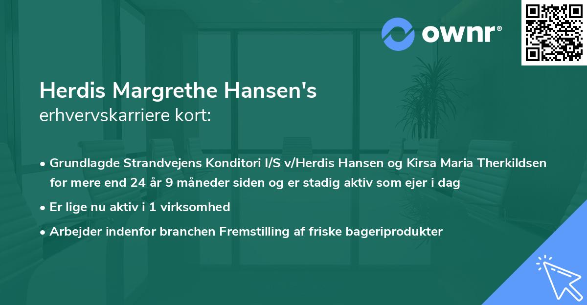 Herdis Margrethe Hansen's erhvervskarriere kort