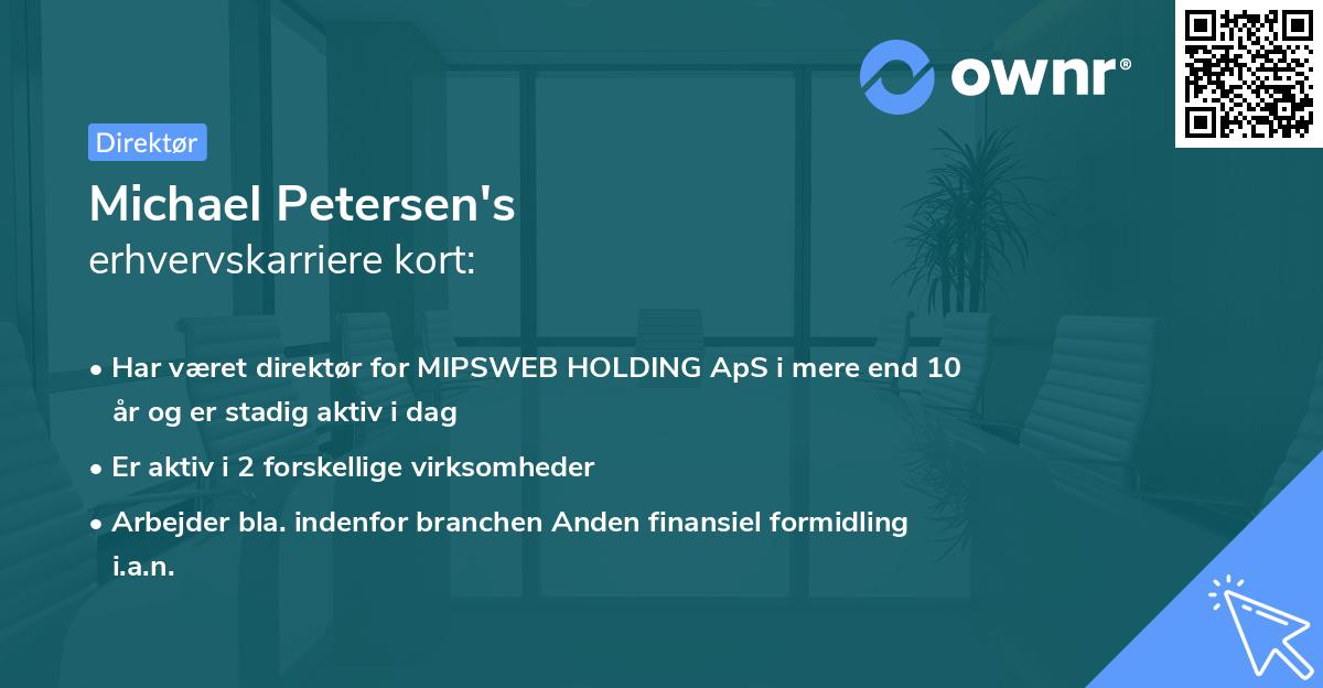 Michael Petersen's erhvervskarriere kort