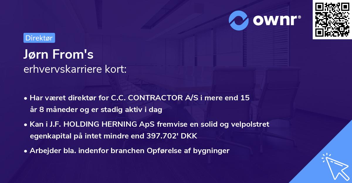 Jørn From's erhvervskarriere kort