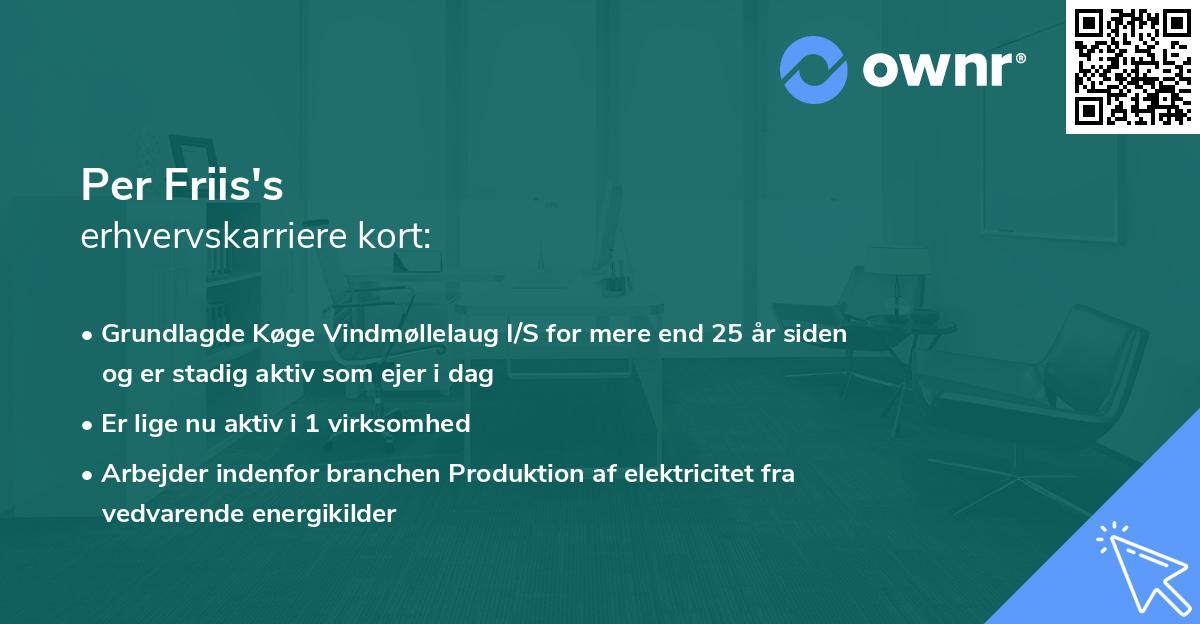 Per Friis's erhvervskarriere kort
