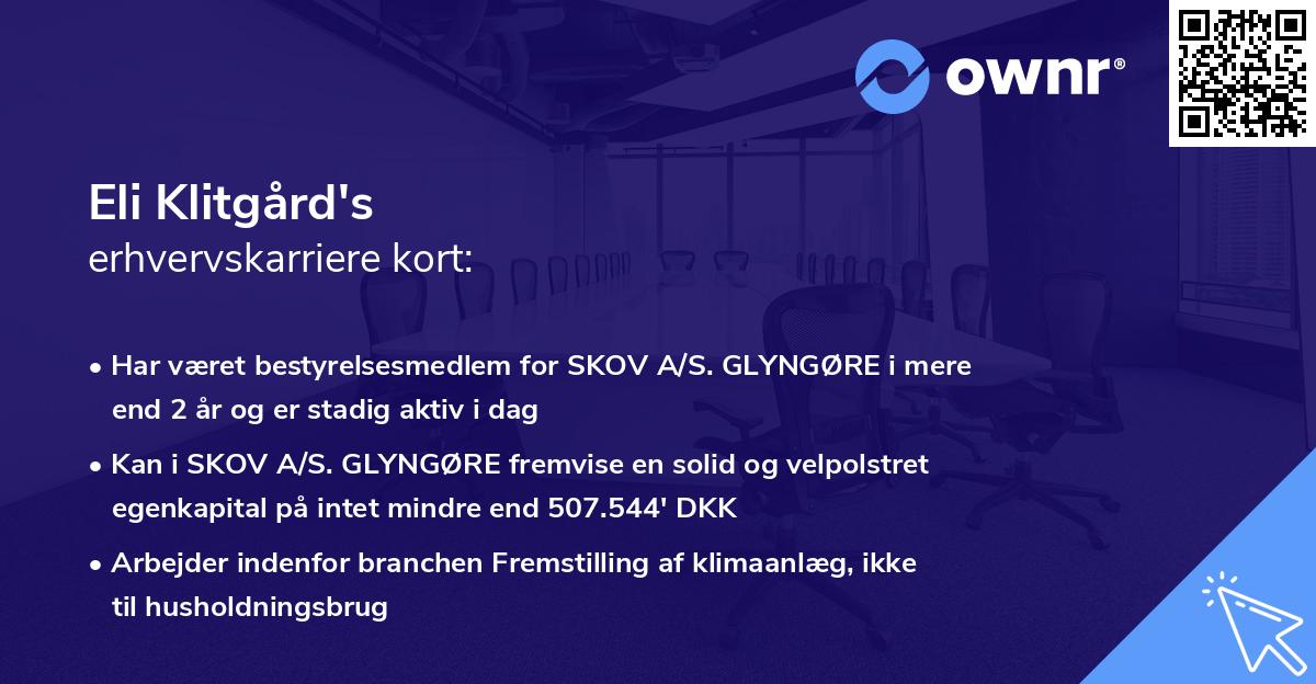 Eli Klitgård's erhvervskarriere kort