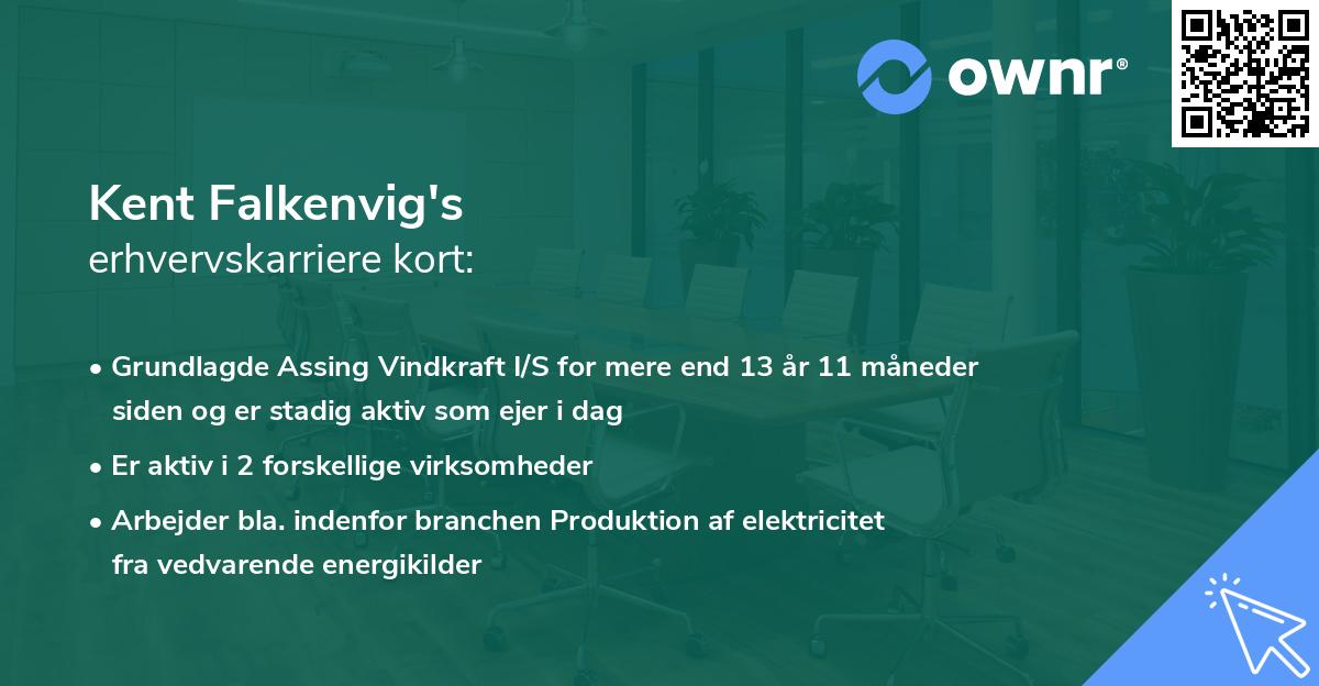 Kent Falkenvig's erhvervskarriere kort